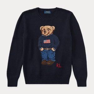 Ralph Lauren Polo Bear Cotton Sweater- 10-12 M- LIKE NEW